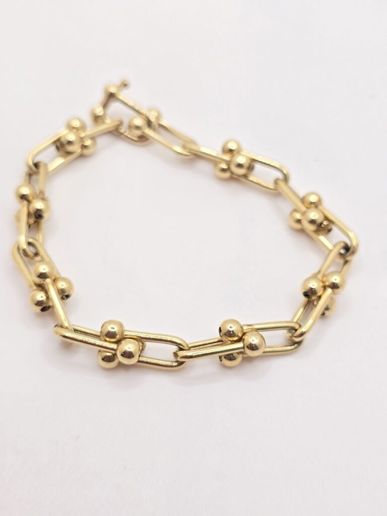 10K PAPER CLIP BRACELET – 7" 6MM – JY Jewelry Wholesale