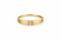 14K SIMPLE TRIPLE RING WITH 3 CZ – 7 – JY Jewelry Wholesale