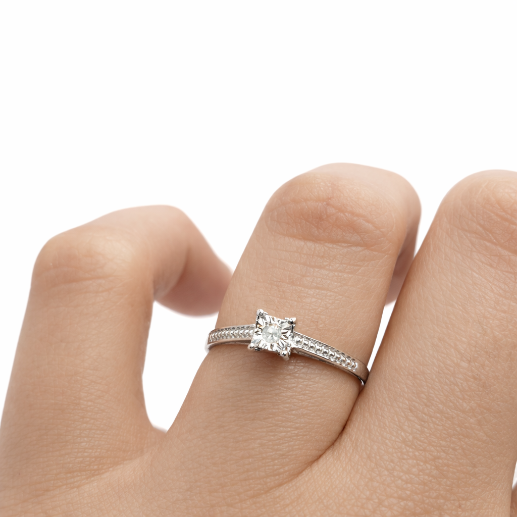 10K WHITE GOLD DIAMOND PROMISE RING – 7 – JY Jewelry Wholesale