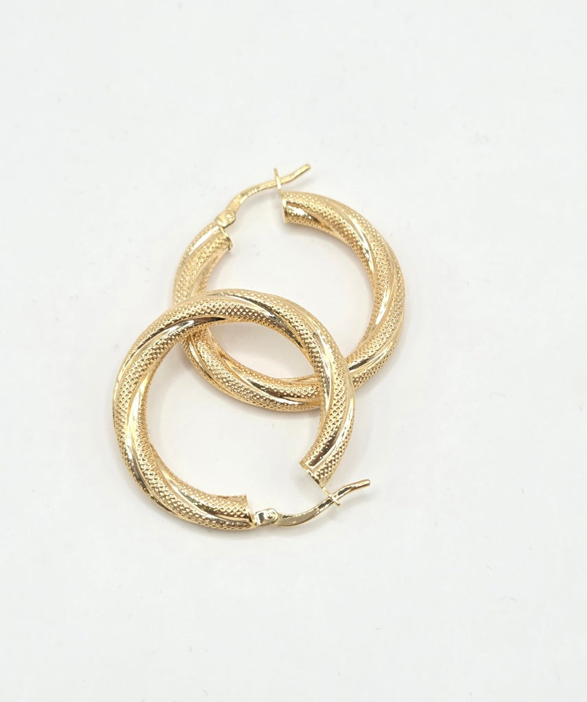 10K CROOKED NEVADAS HOOPS EARRINGS – 4 5MM – JY Jewelry Wholesale