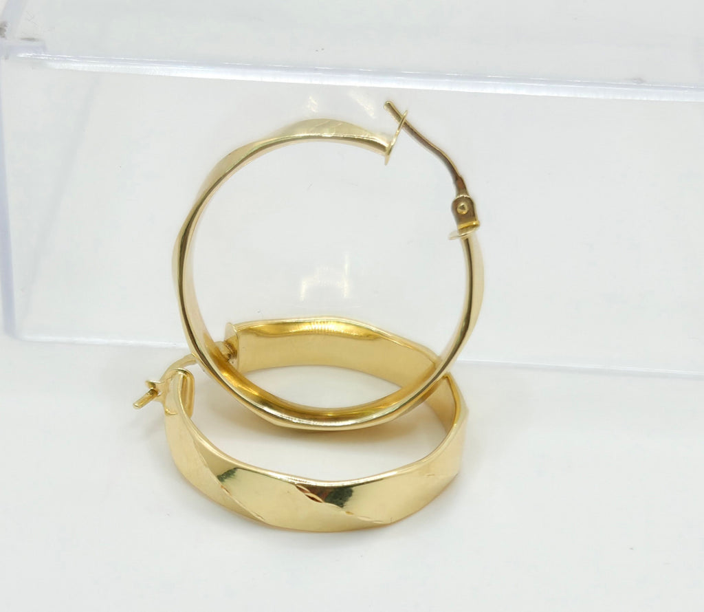 10K MEDIUM TWISTED EFFECT HOOPS EARRINGS – JY Jewelry Wholesale