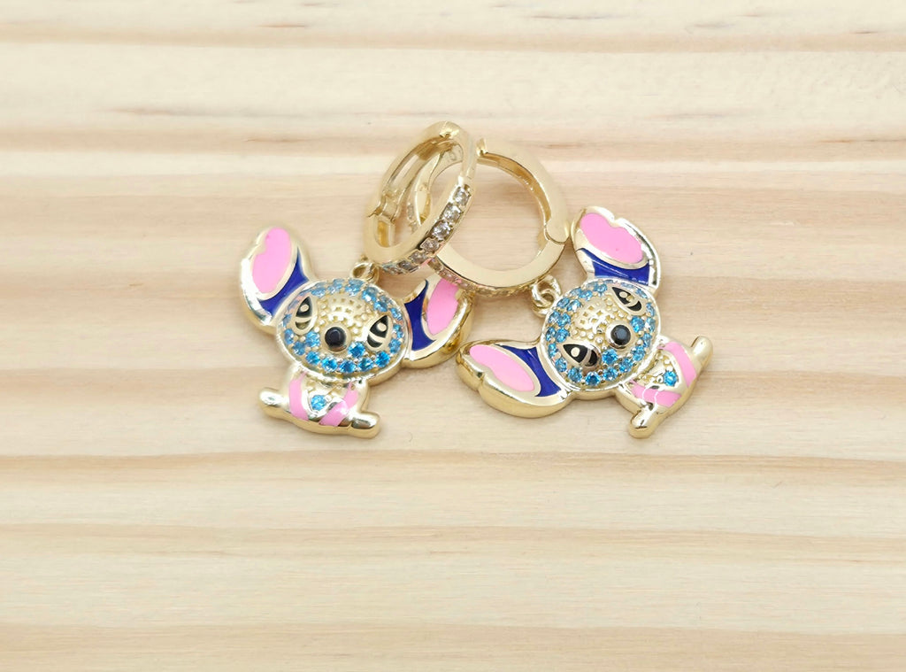 10K CZ DETAIL SKY BLUE STITCH HOOPS EARRINGS – JY Jewelry Wholesale
