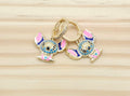 10K CZ DETAIL SKY BLUE STITCH HOOPS EARRINGS – JY Jewelry Wholesale