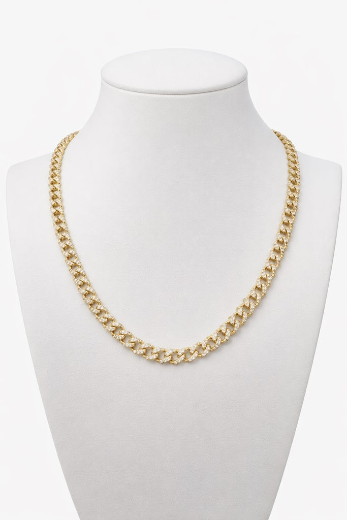 10K CZ MONACO STYLE CHAIN – 18" 5MM – JY Jewelry Wholesale