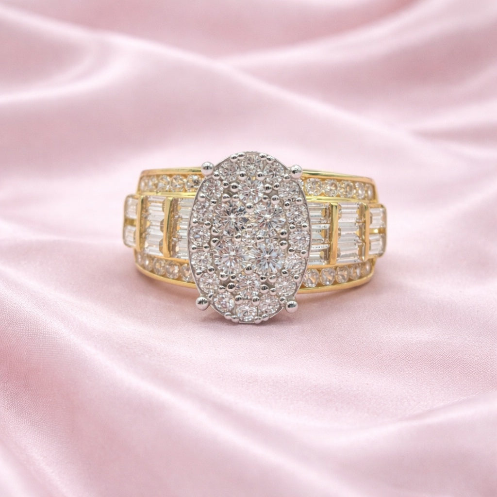 10K ELEGANT BAGUETTE OVAL DESIGN RING – 7 & 8 & 9 – JY Jewelry Wholesale