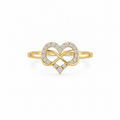 10K DELICATE CZ HEART WITH INFINIY RING – 7 – JY Jewelry Wholesale