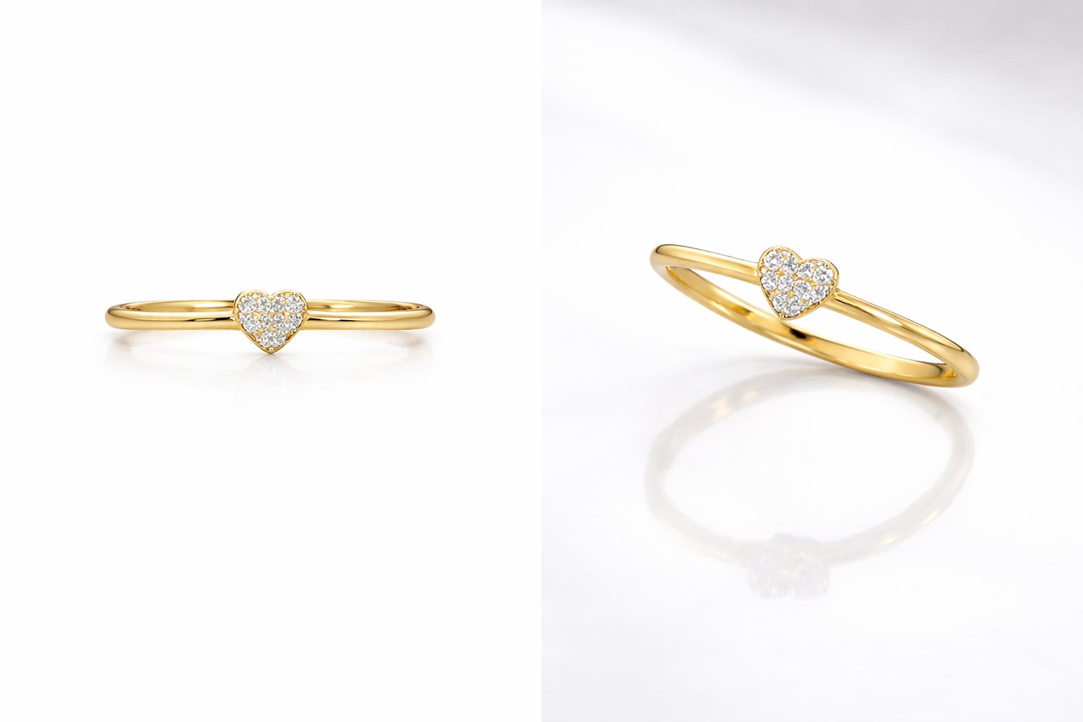 14K EXTRA SMALL CZ HEART RING – 6.5 – JY Jewelry Wholesale