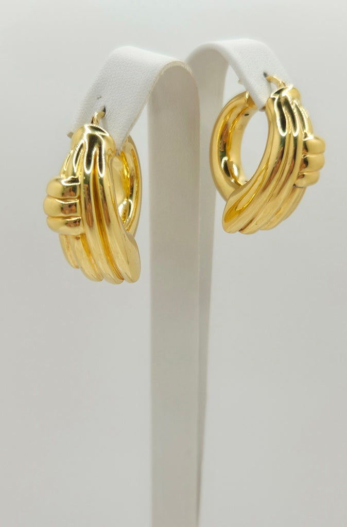 10K MODERN ROMAN STYLE HOOPS EARRINGS – JY Jewelry Wholesale