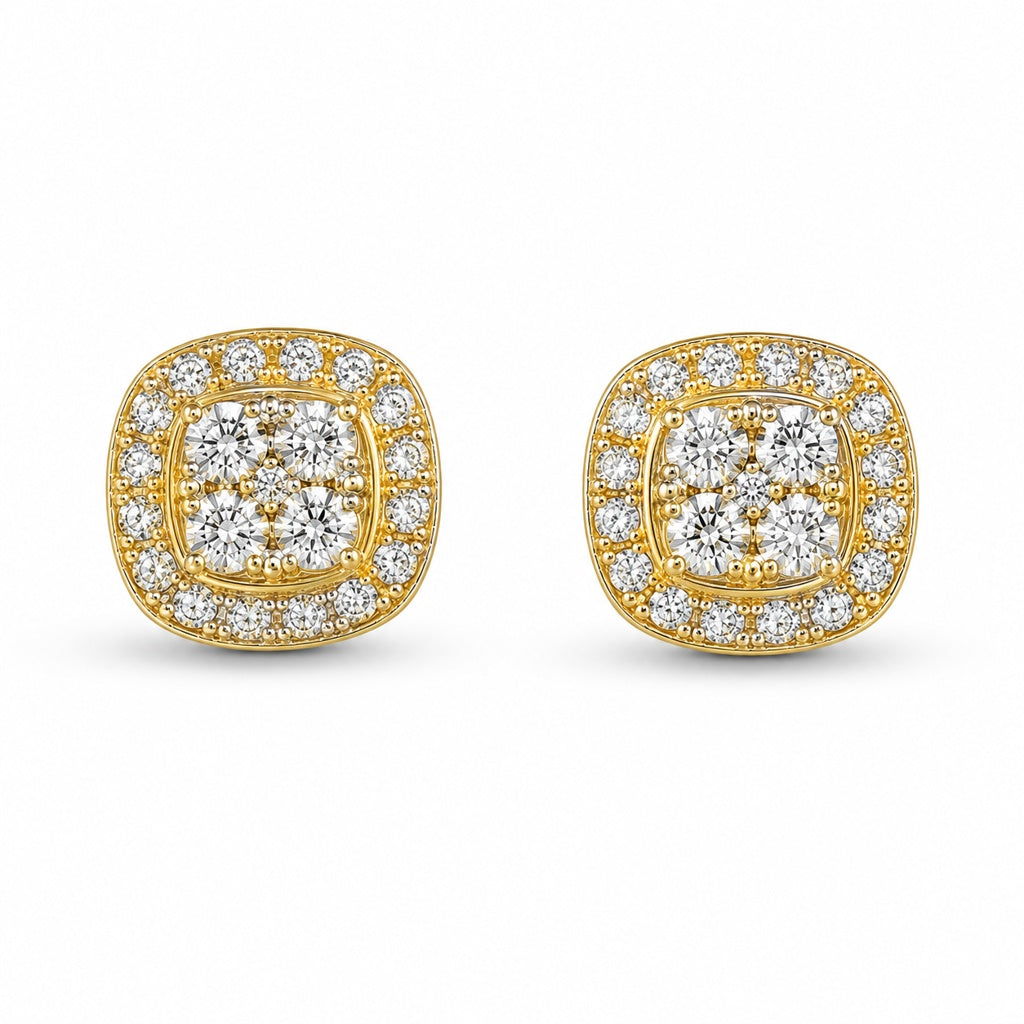 10K CZ SQUARE CUT EARRINGS Size – JY Jewelry Wholesale