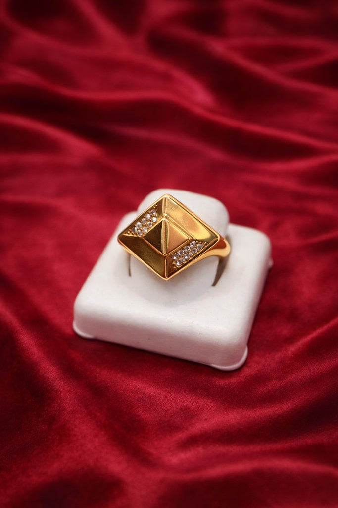 10K MODERN RHOMBUS CZ DETAIL RING – 8 & 9 – JY Jewelry Wholesale