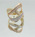 14K CZ TWO TONE MODERN INTERTWINED RING – 7.5 – JY Jewelry Wholesale