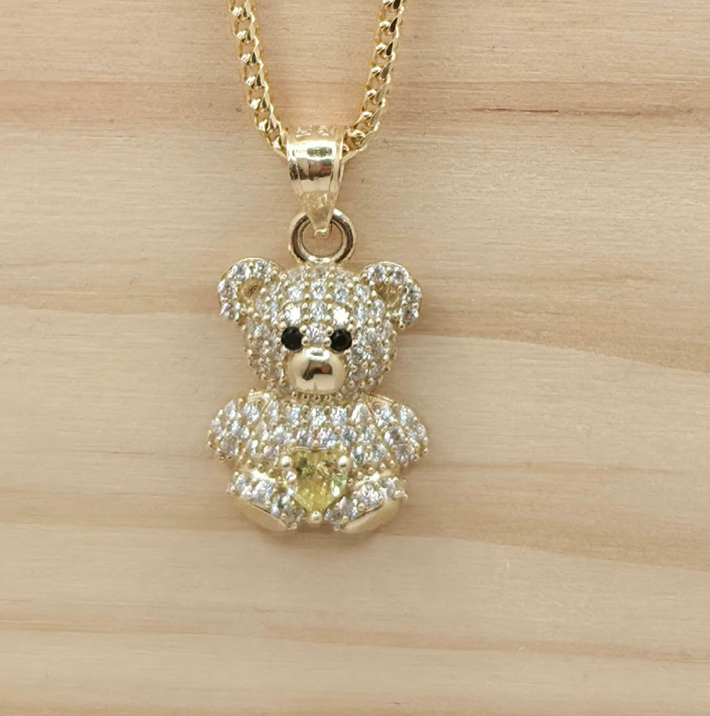 10K YELLOW CZ SMALL TEDDY BEAR PENDANT – JY Jewelry Wholesale