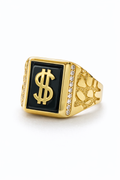 14K BLAC BACKGROUND MONEY SQUARE RING – 10.5 – JY Jewelry Wholesale