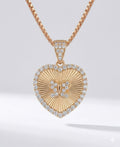 10K SMALL BUTTERFLY INSIDE CZ FRAME DIAMOND CUT BACKGROUND HEART PENDANT – M – JY Jewelry Wholesale