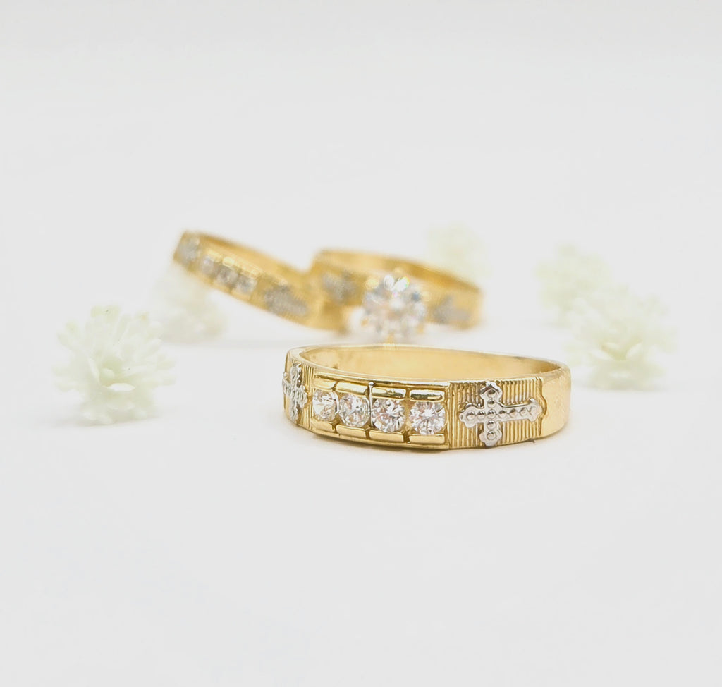 10K SMALL CROSS DETAIL ENGAGEMENT MAN RING – 10 – JY Jewelry Wholesale
