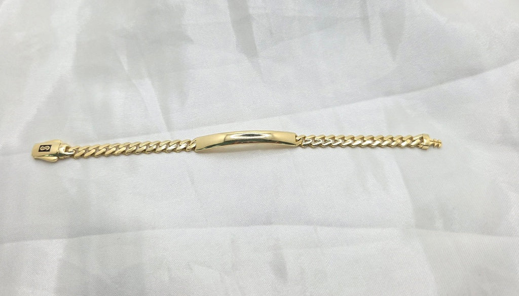 10K CERTIFIED BABY ID PLAIN MONACO BRACELET – 5MM 6" – JY Jewelry Wholesale