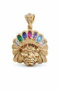 10K COLORS STONE YELLOW GOLD INDIAN PENDANT – JY Jewelry Wholesale