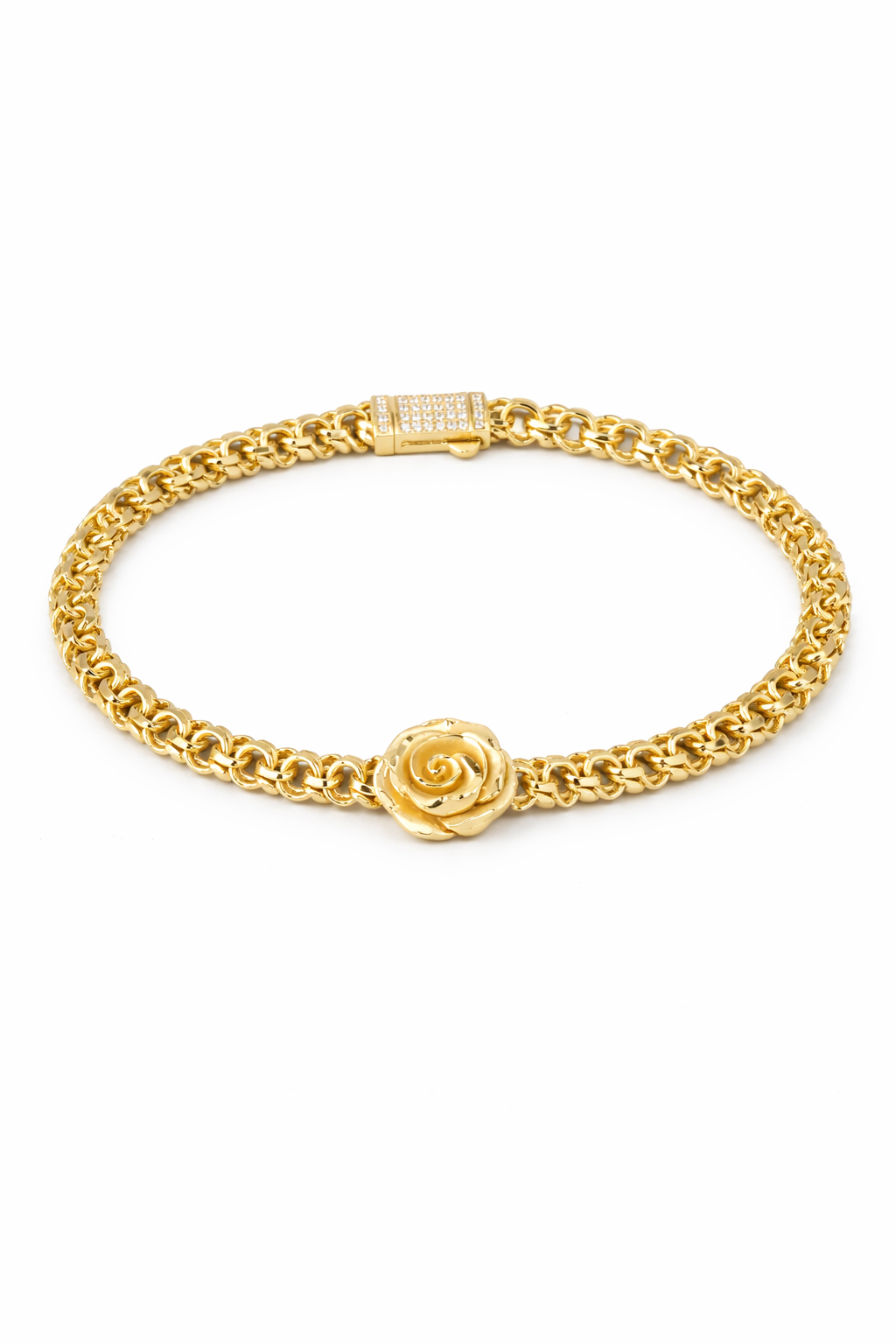10K ONE ROSE HOLLOW CHINO BRACELET – 7.5" 5mm – JY Jewelry Wholesale