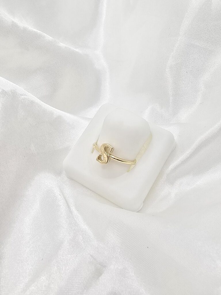 14K "S" LETTER RING – 6 – JY Jewelry Wholesale