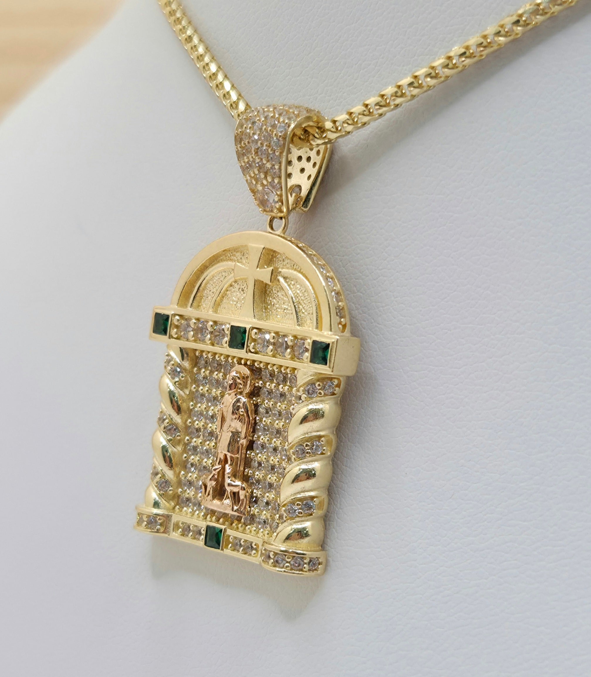14K CZ HOUSE STYLE SAN LAZARO PENDANT – JY Jewelry Wholesale