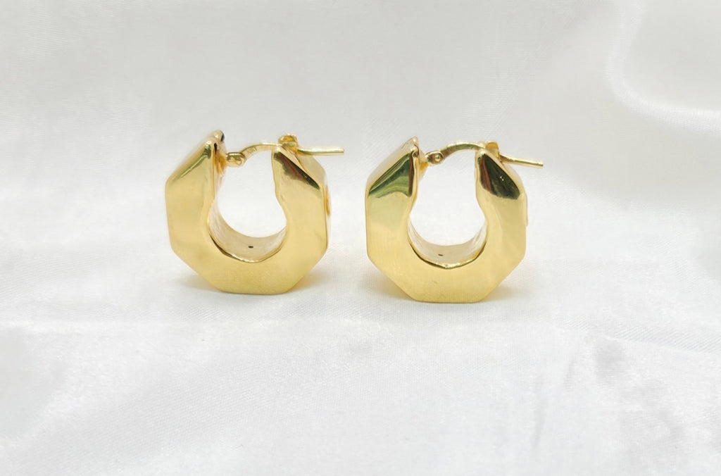 10K MODERN HEXAGON STYLE HOOPS EARRINGS – JY Jewelry Wholesale