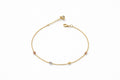 14K DELICATE THREE TONE SMALL BALLS DETAILS BRACELET – 8/9" – JY Jewelry Wholesale
