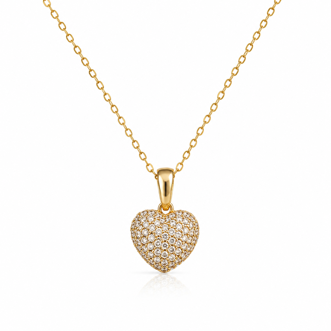14K SMALL CZ HEART PENDANT – SMALL – JY Jewelry Wholesale