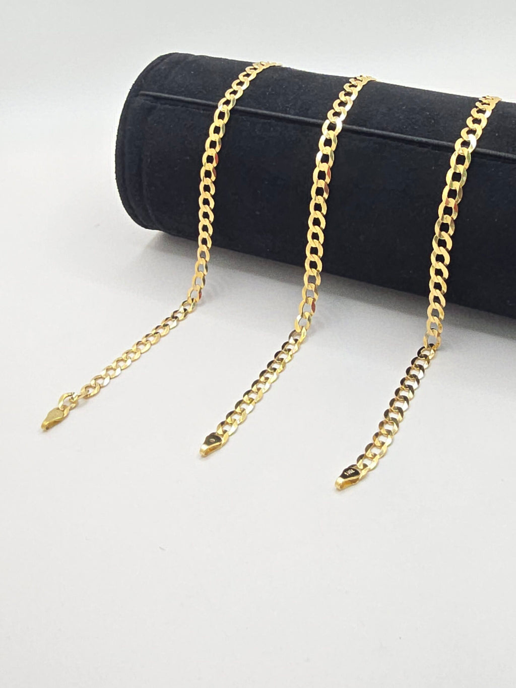 10K SOLID CUBAN CURB FLAT BRACELET – 8" 4MM – JY Jewelry Wholesale