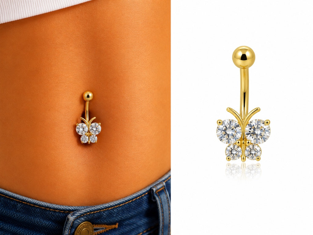 10K BUTTERFLY BELLY PIERCING – M REF-161327/0000 – JY Jewelry Wholesale