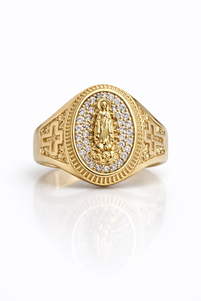 10K VIRGEN DE LA CARIDAD RING – 8.5 – JY Jewelry Wholesale