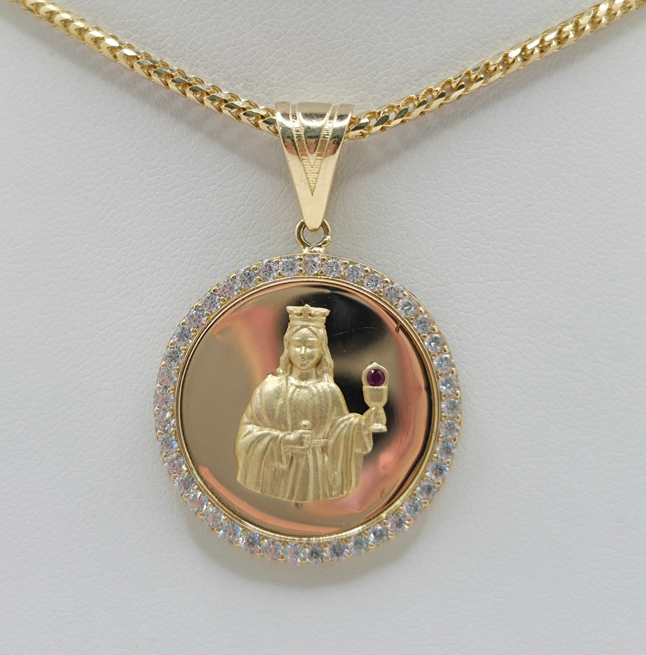 14K CZ ROUND SANTA BARBARA PENDANT – JY Jewelry Wholesale
