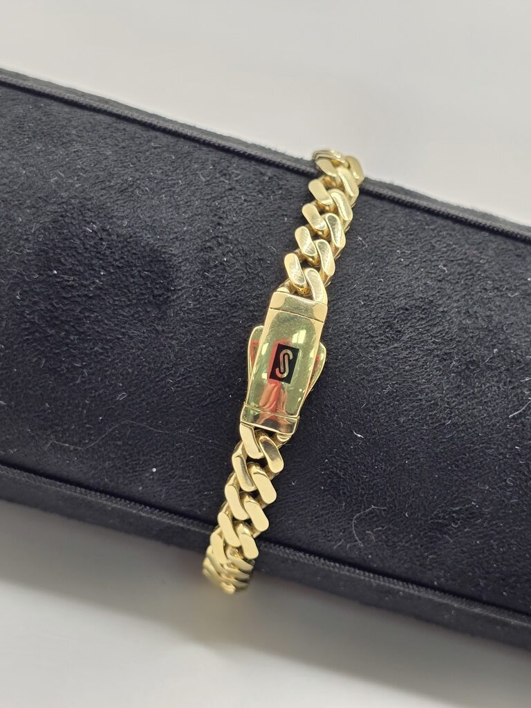 10K PLAIN CERTIFIED MONACO BRACELET – 7.5" 6.5MM – JY Jewelry Wholesale