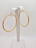 10K ELEGANT DESING TWISTED HOOPS EARRINGS – 5 3MM – JY Jewelry Wholesale