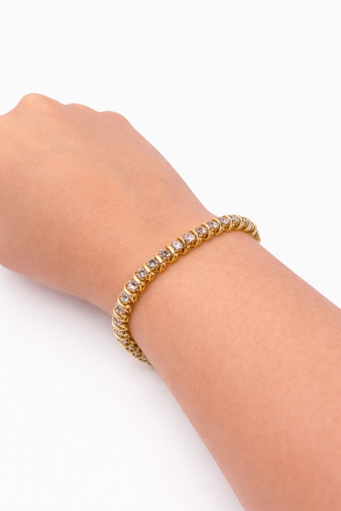 14K YELLOW GOLD NATURAL DIAMOND TENNIS BRACELET – 6MM 7" – JY Jewelry Wholesale