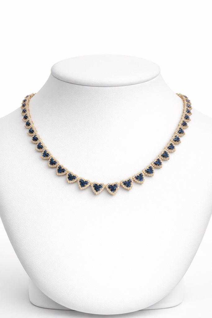 10K BLUE HEART NECKLACE – 18" – JY Jewelry Wholesale