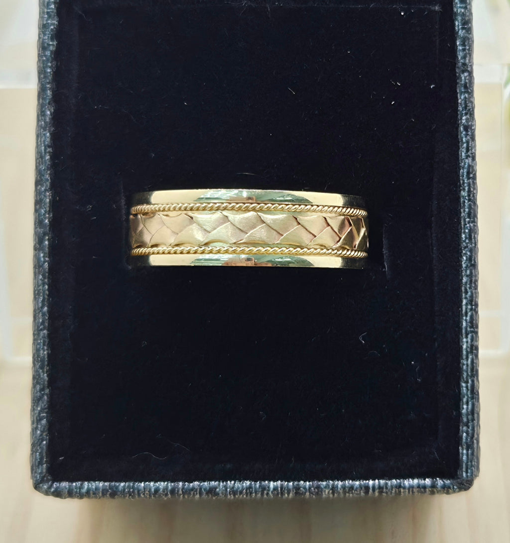 14K BRAIDED DESIGN ENGAGEMENT MAN'S RING – 13 6MM – JY Jewelry Wholesale