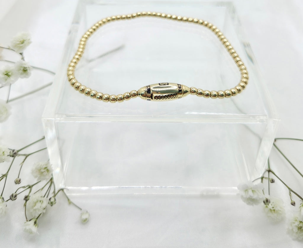 10K CERTIFIED MONACO BEADED BRACELET – 3MM 8" – JY Jewelry Wholesale