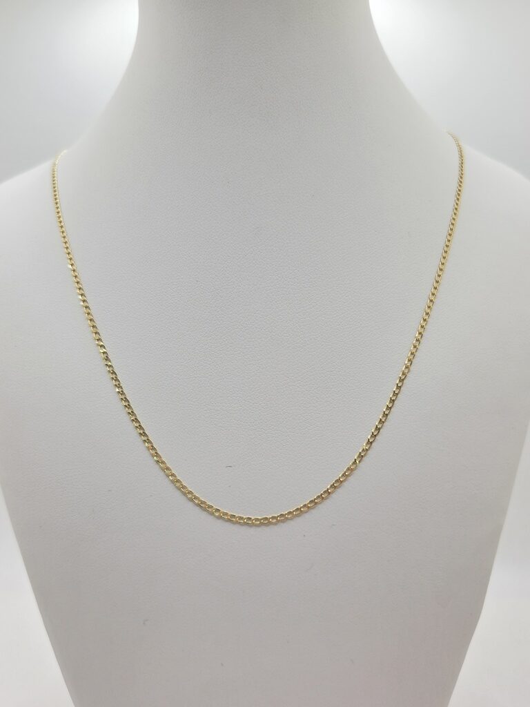 14K SOLID CUBAN CURB FLAT CHAIN – 18" 1.5MM – JY Jewelry Wholesale