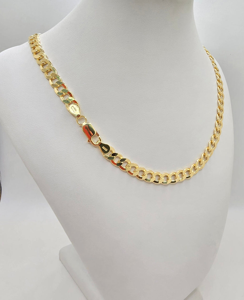 10K HOLLOW CUBAN CURB FLAT CHAIN – 22" 6.5MM – JY Jewelry Wholesale