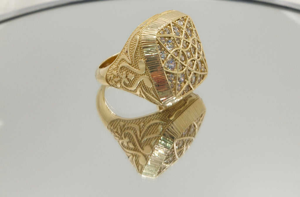 14K SQUARE ROSETTA MEN'S RING – 11.5 – JY Jewelry Wholesale