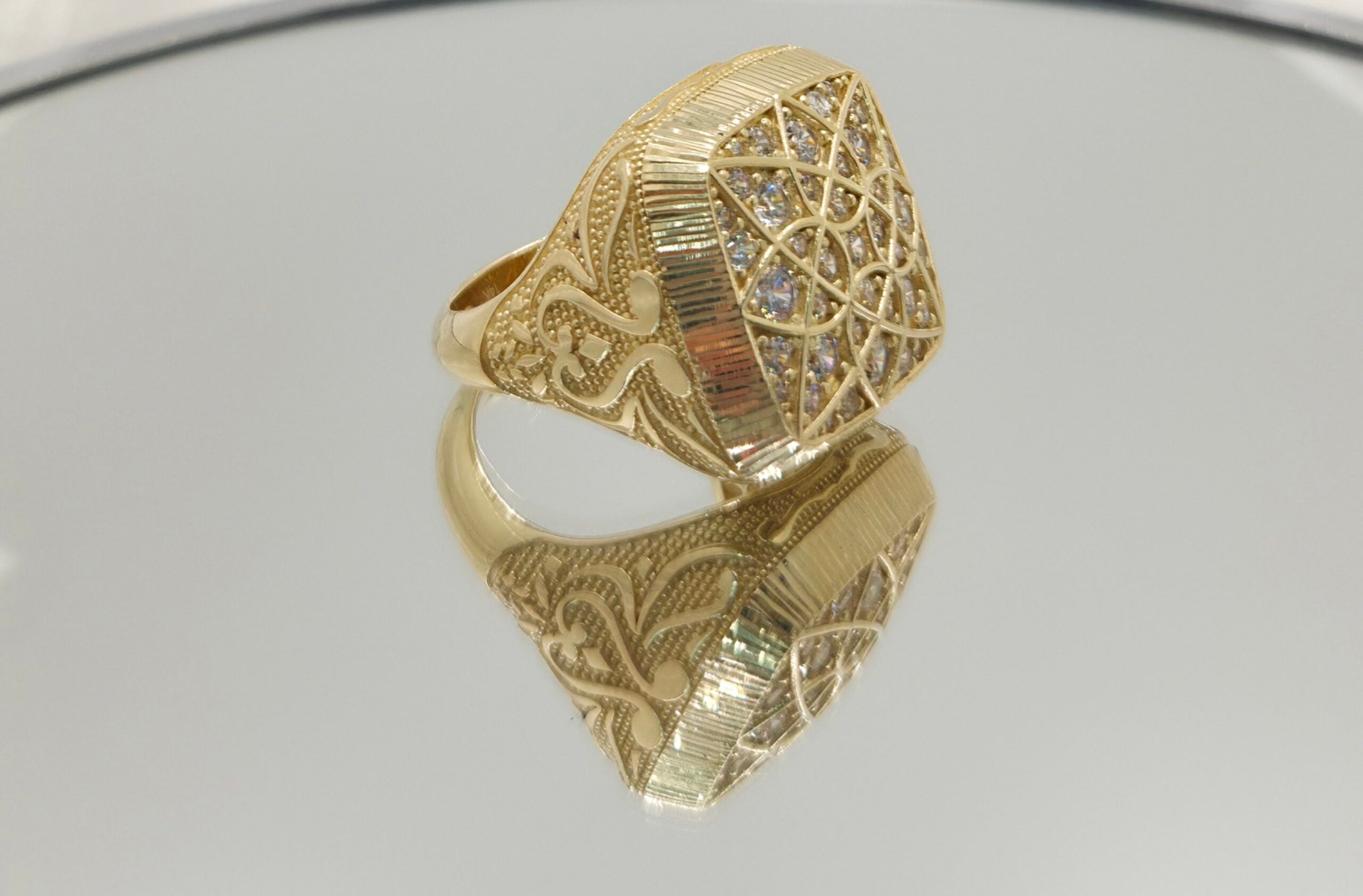 14K SQUARE ROSETTA MEN'S RING – 11.5 – JY Jewelry Wholesale