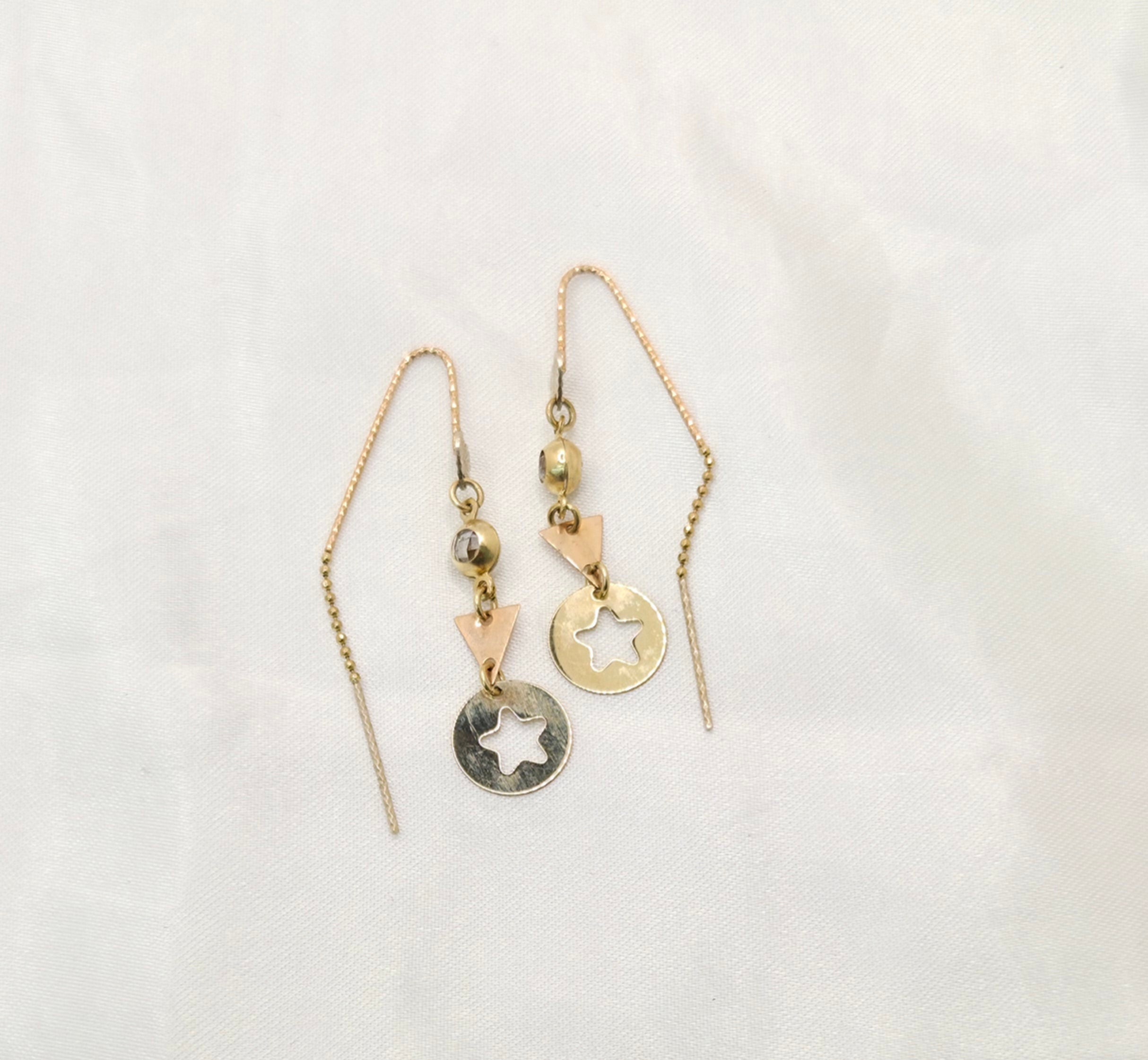 10K GEOMETRICS FORMS PENDATS EARRINGS – JY Jewelry Wholesale