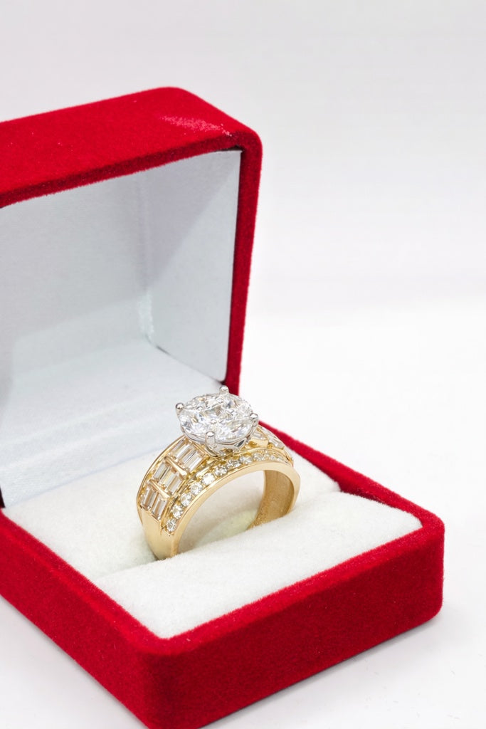 10K ELEGANT BAGUETTE ROUND DESIGN RING – 7 & 8 & 9 – JY Jewelry Wholesale