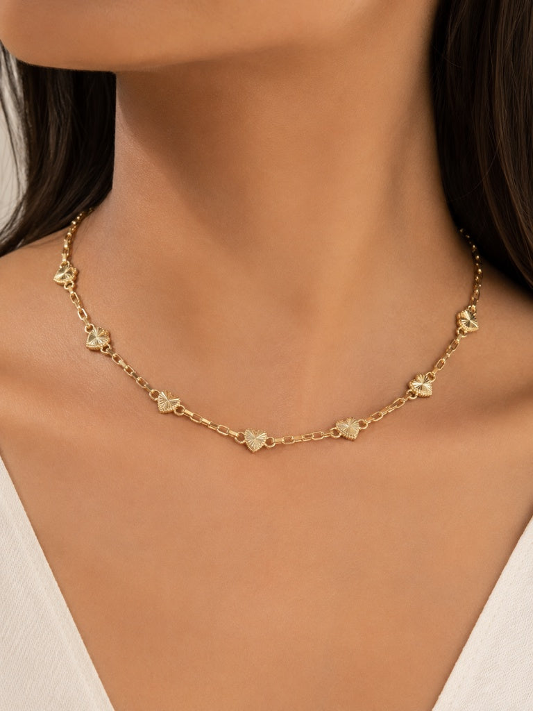 10K HEART ROLO CHAIN – 18" 2MM – JY Jewelry Wholesale