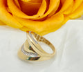 14K ELEGANT ALMOND DESIGN CZ DETAIL WOMEN'S RING – 8 – JY Jewelry Wholesale