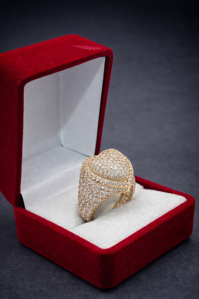 10K MODERN CZ LARGE HEART RING – 7 – JY Jewelry Wholesale