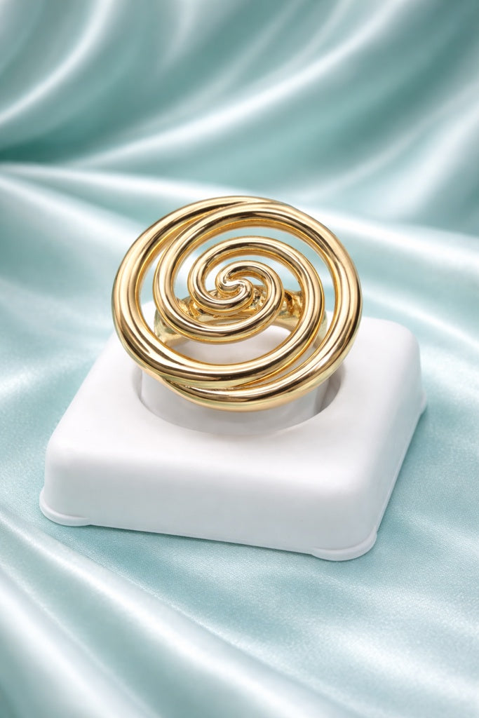 10K MODERN SPIRAL RING – 8.5 – JY Jewelry Wholesale