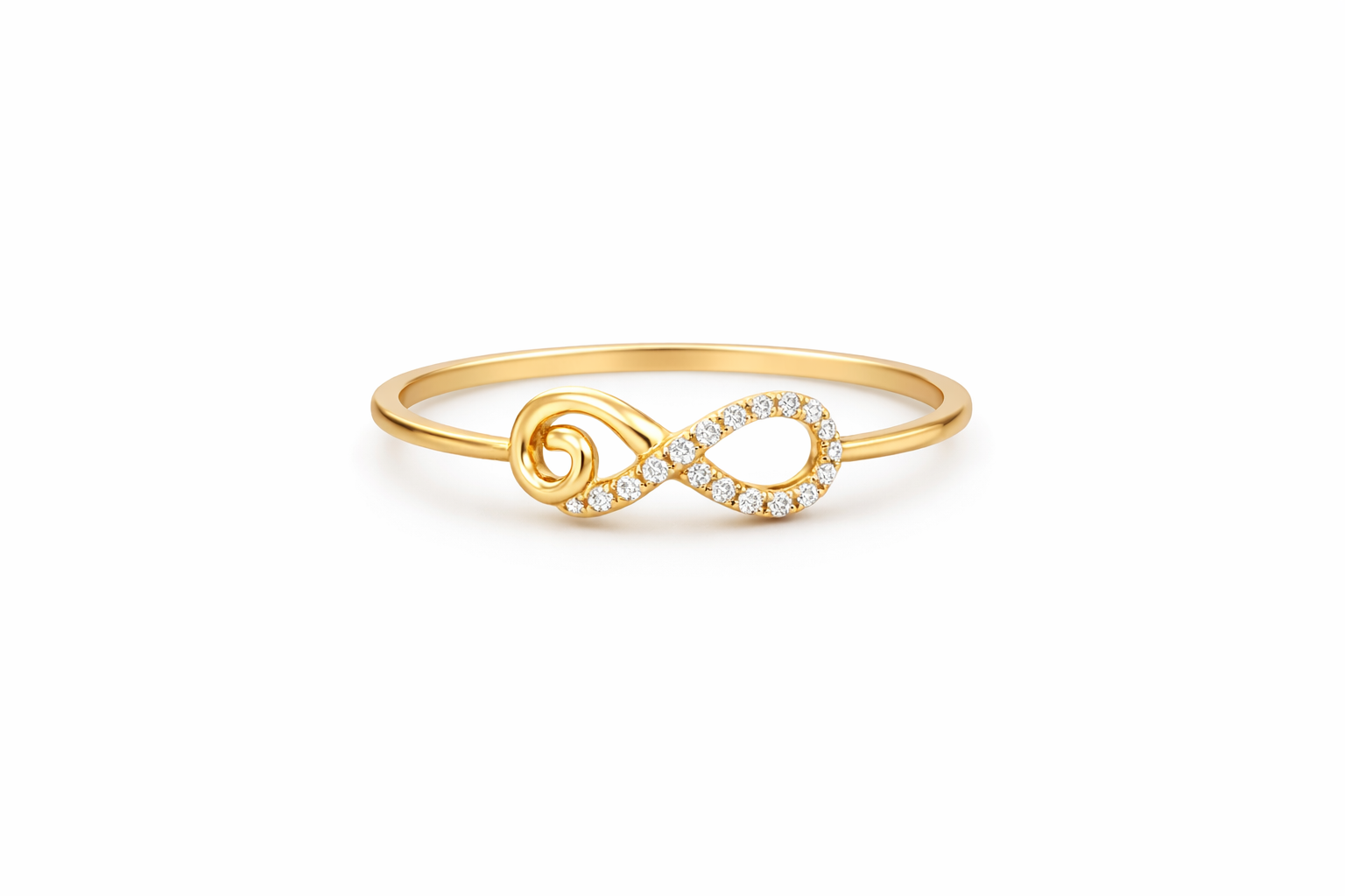 14K DELICATE RING WITH INFINITY DETAIL – 7 – JY Jewelry Wholesale