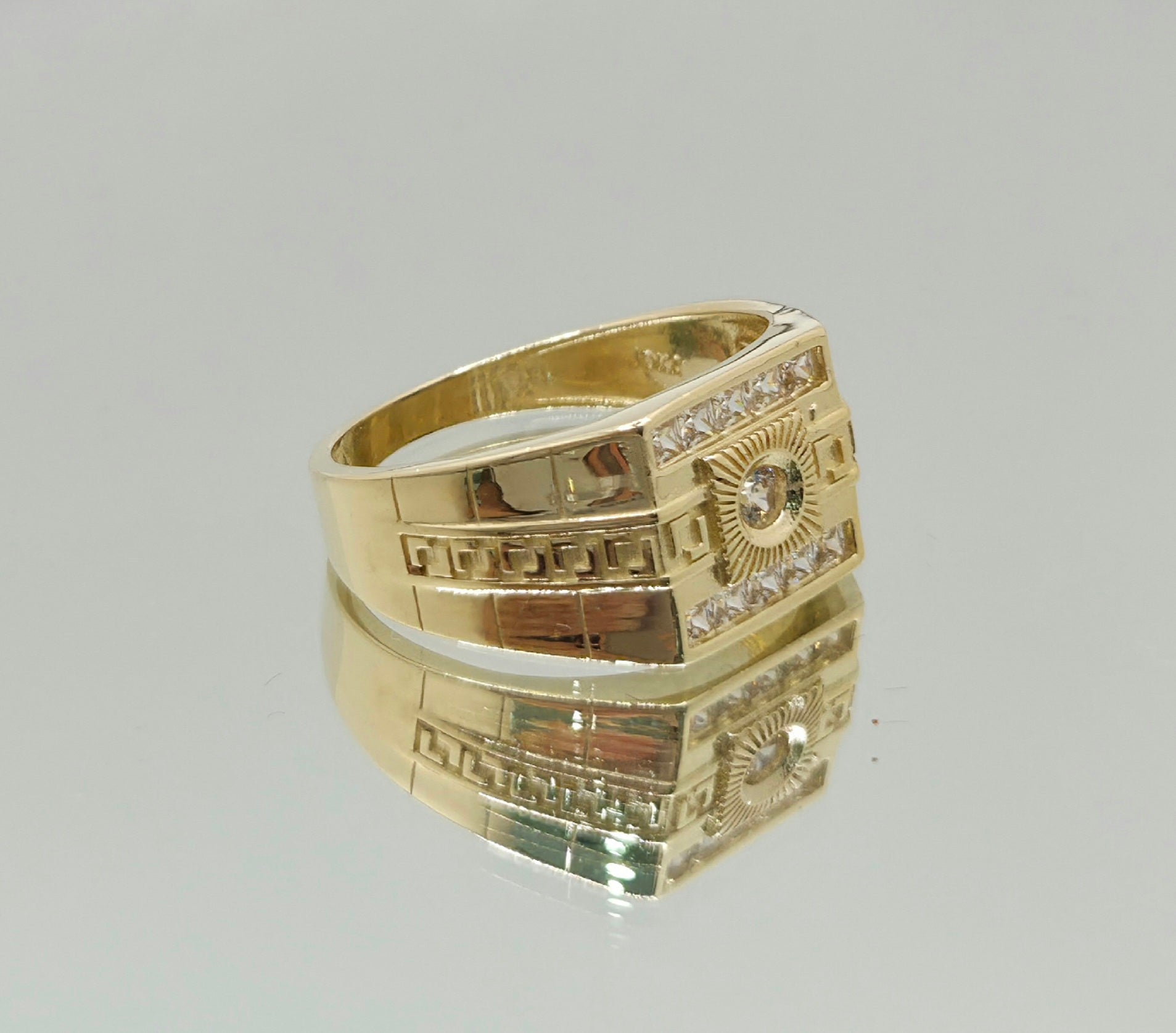 10K ELEGANT SQUARE CZ DETAIL MEN'S RING – 10.5 – JY Jewelry Wholesale