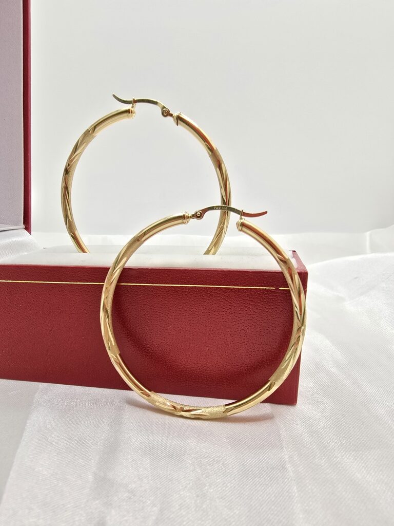 10K TWIS HOOPS EARRINGS – 6 3MM – JY Jewelry Wholesale